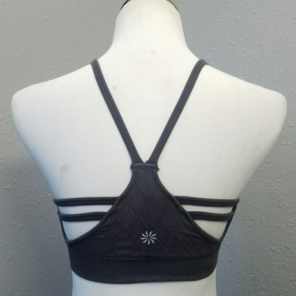Athleta grey strappy sports bra
